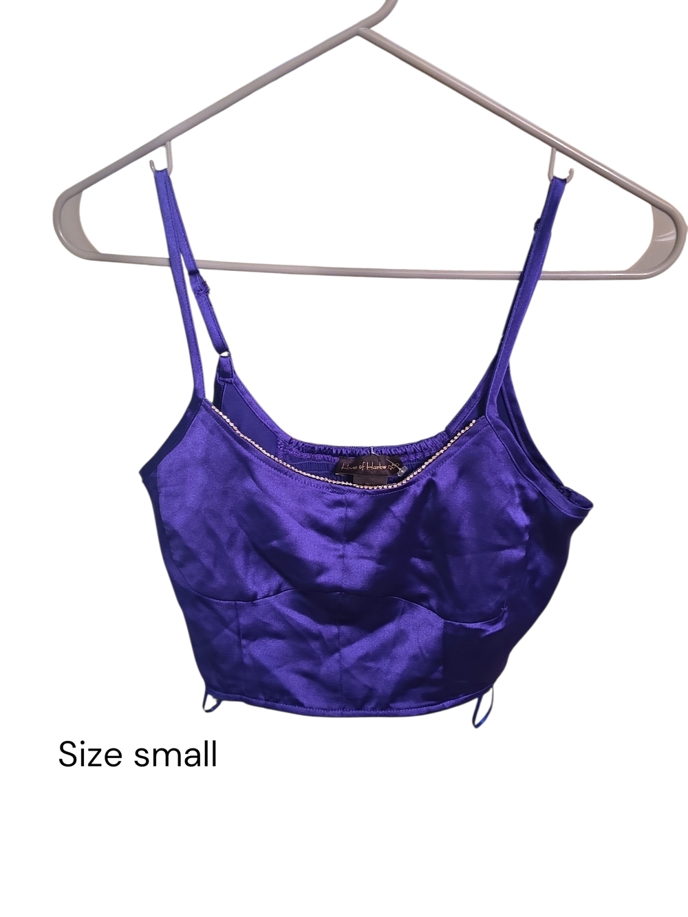 House of Harlow 1960 Purple Satin Crop Top